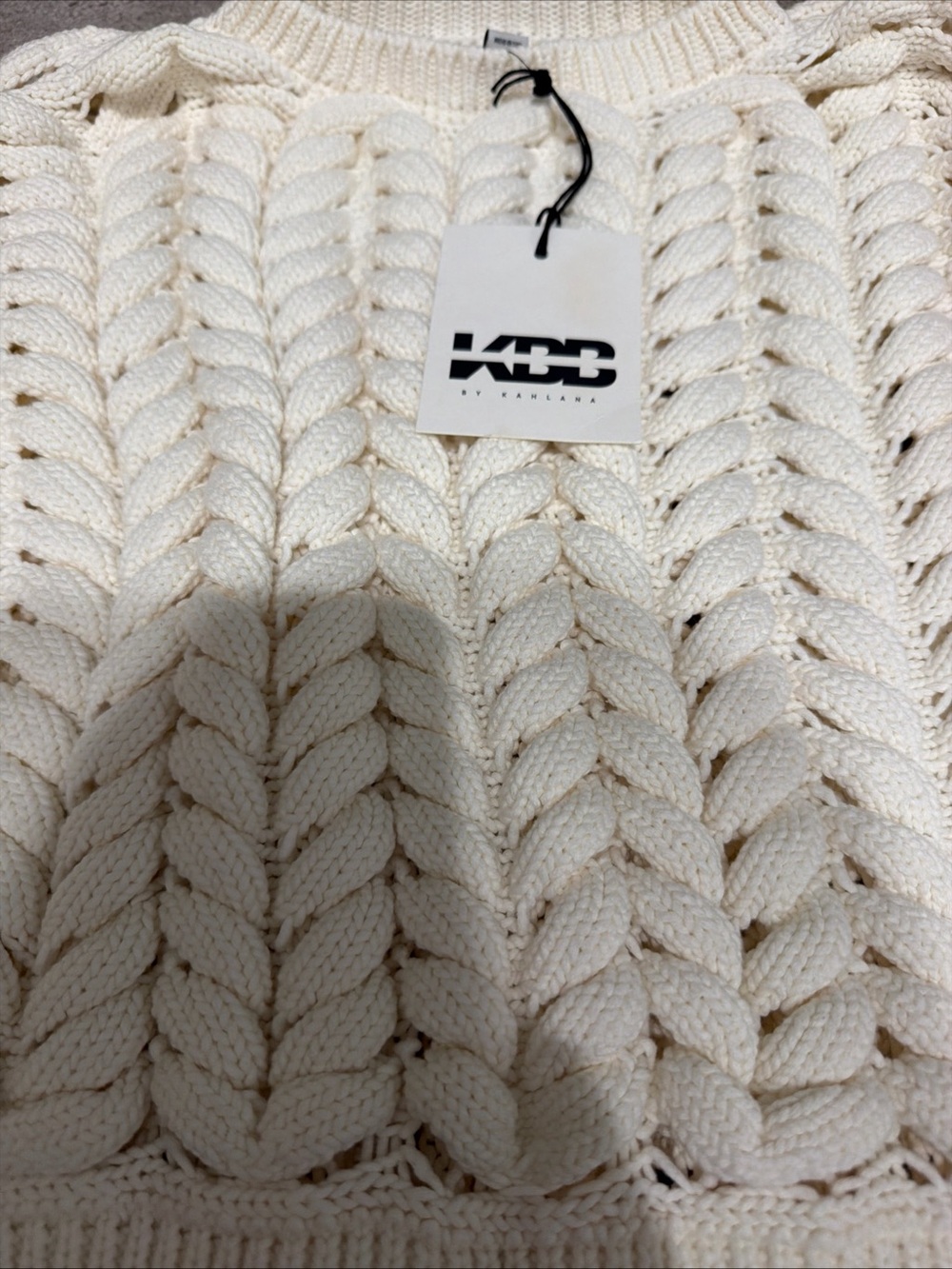 KBB by KAHLANA Women's Pullover Sweater 'The Chunky Knit Crew' Small - Picture 4 of 6